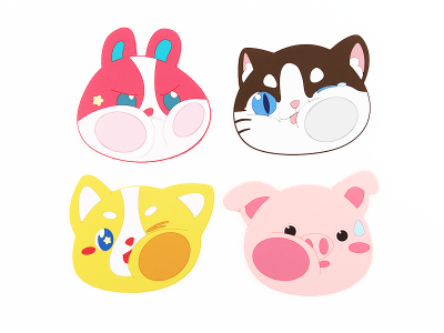 cartoon animal coaster